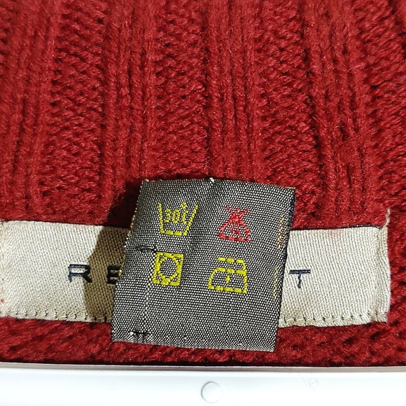 Retreat Red and Black Acrylic 1/4 Zip Men's Long Sleeve Knit Sweater - Size XL - Picture 10 of 15